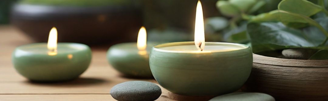 Velas e plantas: propício para preparar o ambiente para orações e meditação